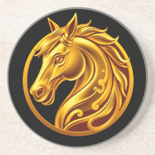 Gold Horse Coaster