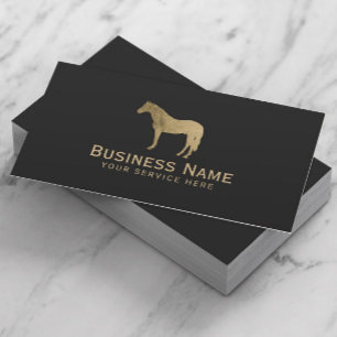Gold Horse Equestrian Horseback Riding Equine Business Card