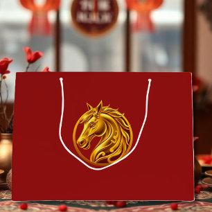 Gold Horse Large Gift Bag