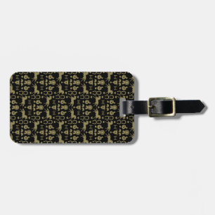 Gold Horseback Riding Luggage Tag