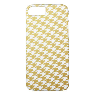 Gold Houndstooth Motif iPhone 7 Coque