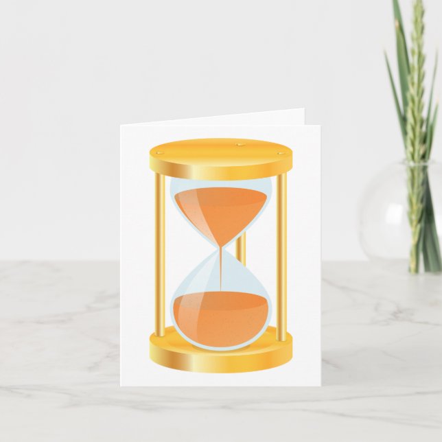 Gold Hourglass Timer Note Cards (Front)