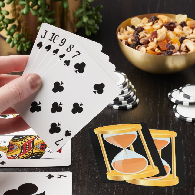 Gold Hourglass Timer Playing Cards (In Situ)