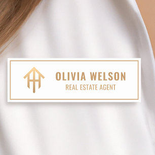 Gold House Logo l Professional Real Estate Broker Name Tag