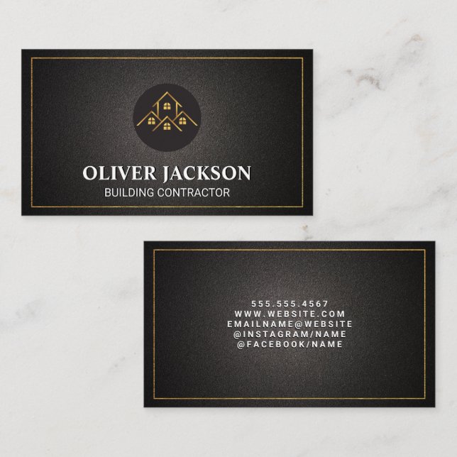 Gold Houses | Construction Real Estate Business Card (Front/Back)