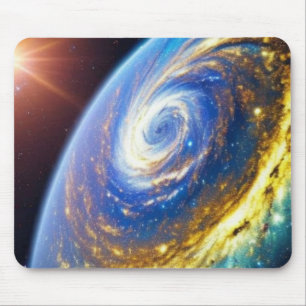 Gold Hurricane on a Planet Mousepad