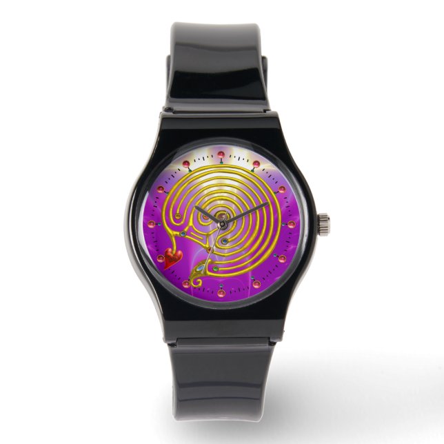 GOLD HYPER LABYRINTH IN Purple Watch (Front)