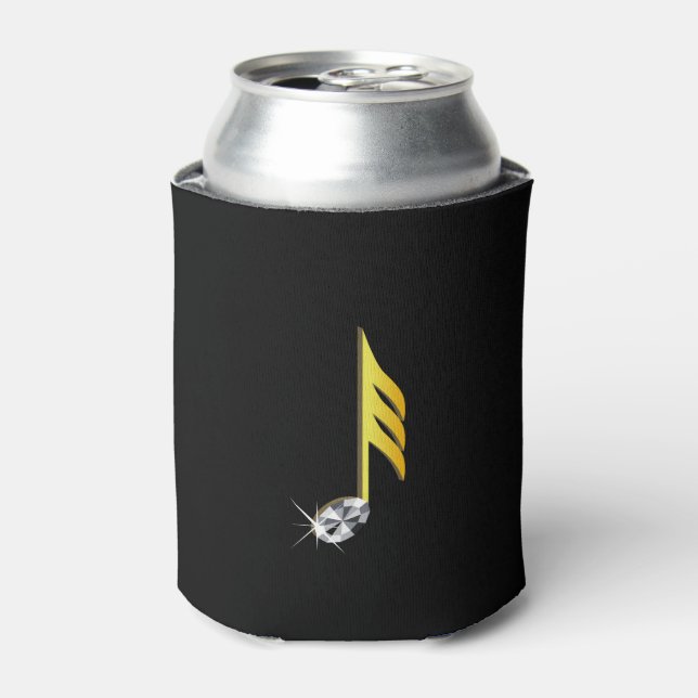 Gold Icon of a Musical Note 1/32 Can Cooler (Can Front)