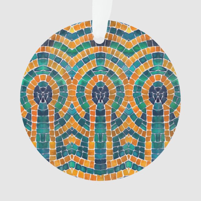 GOLD ICONS MOSAIC Acrylic Circle Ornament (Front)