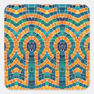 GOLD ICONS MOSAIC Small Square Stickers