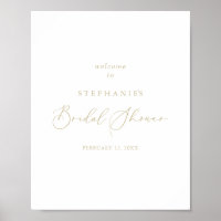 Gold Idyllic Calligraphy Bridal Shower Welcome