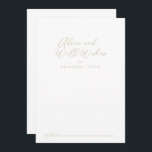 Gold Idyllic Calligraphy Wedding Well Wishes  Advice Card<br><div class="desc">This gold idyllic calligraphy wedding well wishes advice card is perfect for a rustic wedding. The simple and elegant design features classic and fancy script typography in gold. These cards are perfect for a wedding, bridal shower, baby shower, graduation party & more. Personalize the cards with the names of the...</div>