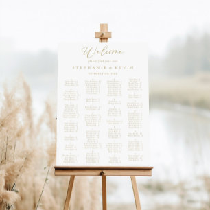 Gold Idyllic Stylish Alphabetical Seating Chart