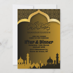 Gold Iftar Dinner Ramadan 2025 Invitation