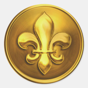 Gold II Fleur de Lis Envelope Seal Embossed Look