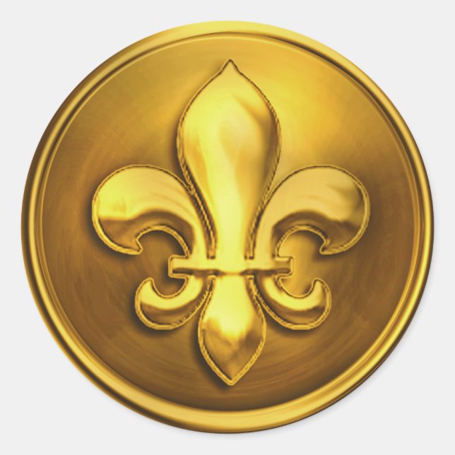 Gold II Fleur de Lis Envelope Seal Embossed Look (Front)