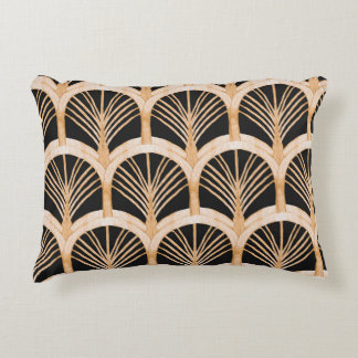 Gold imitation: watercolor art deco. accent pillow