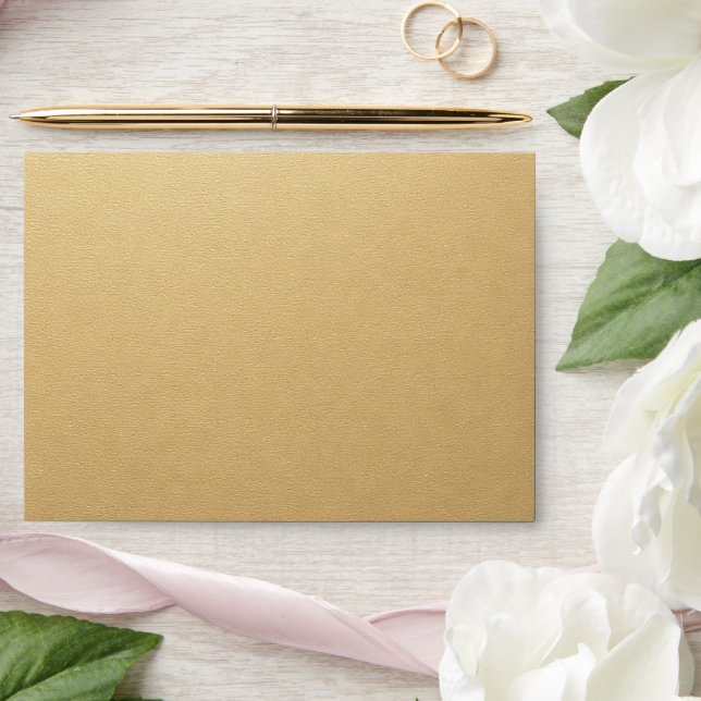 Gold Imitation Wedding Envelope with Return Addres (Wedding)