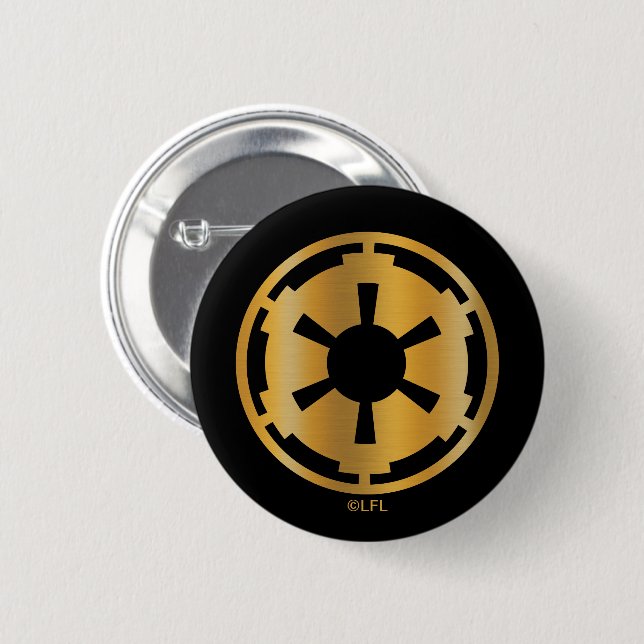 Gold Imperial Symbol 2 Inch Round Button (Front & Back)