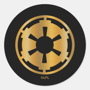 Gold Imperial Symbol Classic Round Sticker