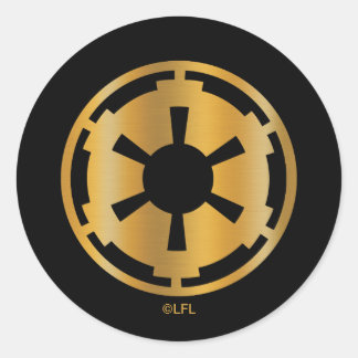 Gold Imperial Symbol Classic Round Sticker