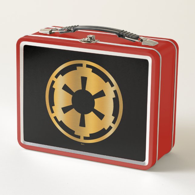 Gold Imperial Symbol Metal Lunch Box (Front)