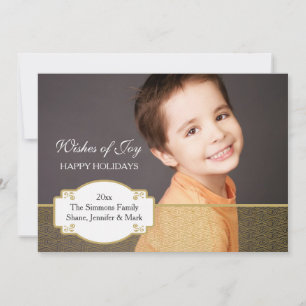 Gold Impression Photo Holiday Card