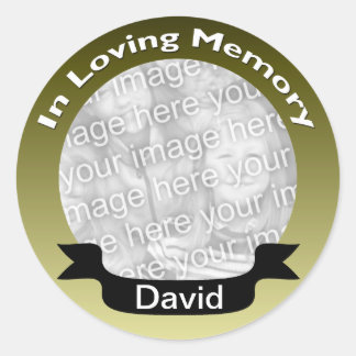 Gold In Loving Memory Photo Stickers