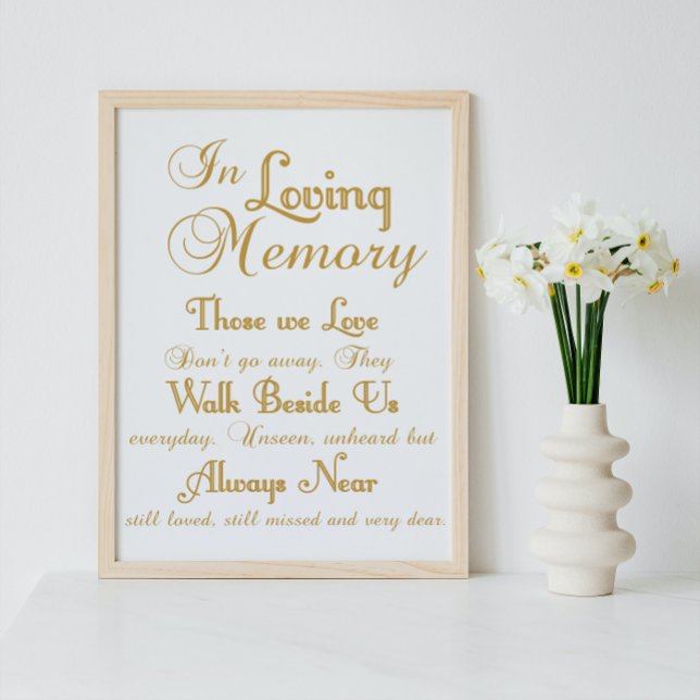 Gold In Loving Memory Wedding Sign (Creator Uploaded)