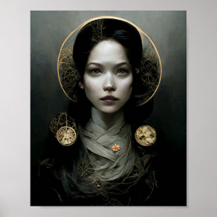 Gold in the Grey Imaginaire Scifi Art Poster