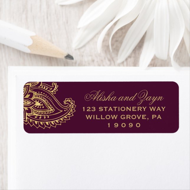 Gold Indian Paisley Mariage (En situation)