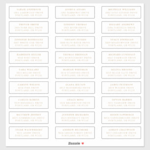 Gold   Individual Guest Address Labels