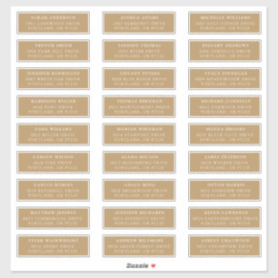 Gold   Individual Guest Address Labels