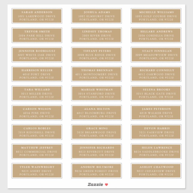 Gold | Individual Guest Address Labels (Sheet)