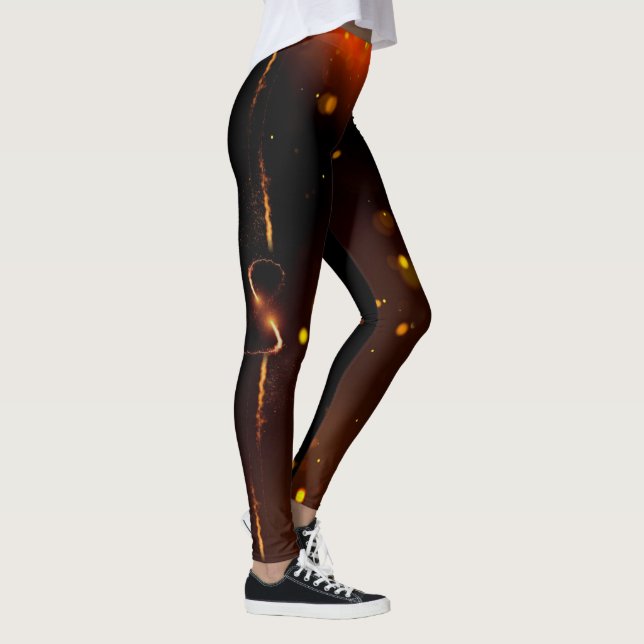Gold Infinity brillant noir Leggings (Droite)