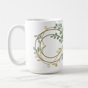 Gold Infinity Heart Botanical Wedding Anniversary  Coffee Mug