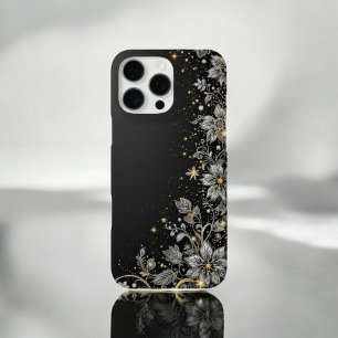 Gold-Infused Floral  iPhone 16 Pro Max Case