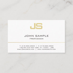 Gold Initial Monogram Modern Minimalist Template Business Card