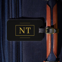 Gold Initials Monogram Black