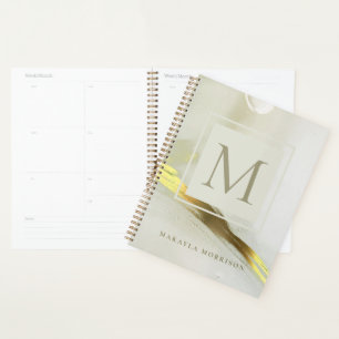 Gold Ink Monogramme Abstrait Home Office School