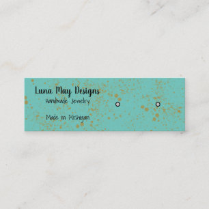Gold Ink Splatter Jewellery Display Business Card