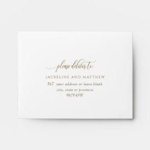 Gold inside White RSVP Elegant Addressed Envelope