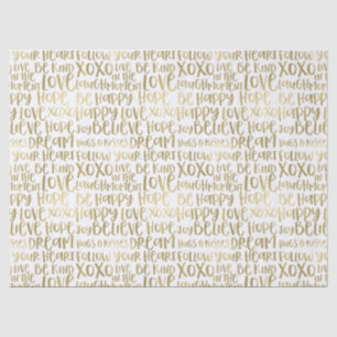 Gold Inspirational Words Tissue Paper