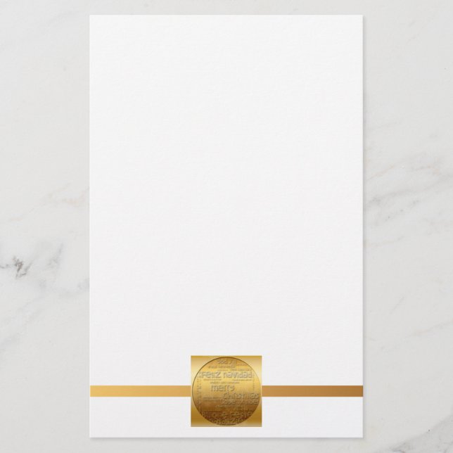 Gold International Christmas Navidad Stationery (Front)