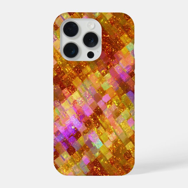 Gold Iridescent Mosaic Pattern iPhone Case (Back)