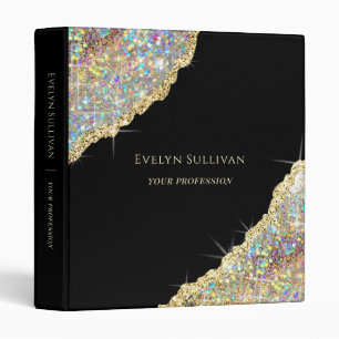Gold iridescent simulated glitter binder