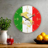 Gold Italie Pays Drapeau Italien Mur Horloge