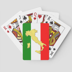 Gold Italy Map Italian Flag Playing Cards