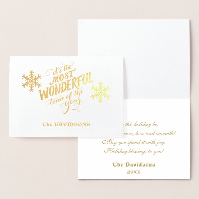 Gold ITS THE MOST WONDERFUL TIME OF THE YEAR Foil Card (Display)
