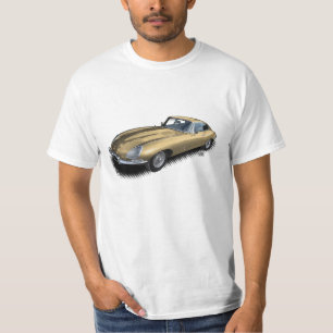 Gold Jaguar XKE Vintage Sports Car T-Shirt